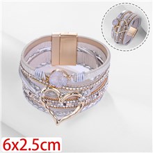 Multilayer Bohemian Love Heart Bracelet Leather Wristbands Bangle Jewelry