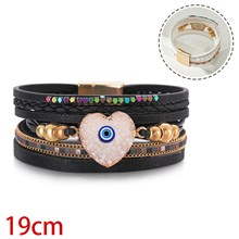 Multilayer Bohemian Evil Eye Bracelet Leather Wristbands Bangle Jewelry