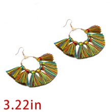 Bohemian Colorful Tassel Stud Dangle Drop Earrings