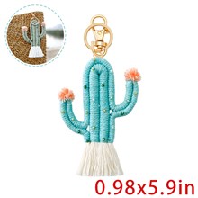 Cactus Tassel Boho Keychain Bohemian Key Ring