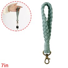 Boho Macrame Keychain Bracelet Handmade Wristlet Keychain Keyring Holder Wrist Lanyard for Women