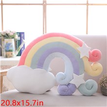 Cloud Rainbow Shaped Pillow Home Decorative Creative Cushion Plush Stuffed Pillow Candy Color Cushion