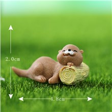 Miniature Otter Resin Figurines Small Animals Shape Decorative Statue Garden Miniature Moss Landscape Cartoon Animal Crafts