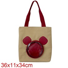 Cute Cartoon Mouse Canvas Shopping Bag Tote Bag Shoulder Bag