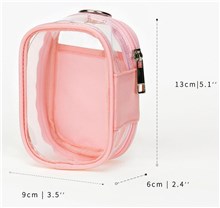 Pink Clear Figure Display Bag,PVC Portable Small Dolls Storage Bag, Zipper Closure Carrying Display Case Pouch for Collectibles