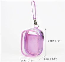 Clear Figure Display Bag with Hand Strap,PVC Portable Small Dolls Storage Bag, Zipper Closure Carrying Display Case Pouch for Collectibles