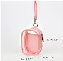 Clear Figure Display Bag with Hand Strap,PVC Portable Small Dolls Storage Bag, Zipper Closure Carrying Display Case Pouch for Collectibles