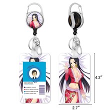 Anime Girl Boa Hancock Badge Reel Holder Retractable Heavy Duty Nurse Medical Retractable Keychain ID Clip ID Holder Name Badge Clip
