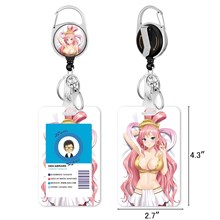 Anime Girl Shirahoshi Badge Reel Holder Retractable Heavy Duty Nurse Medical Retractable Keychain ID Clip ID Holder Name Badge Clip