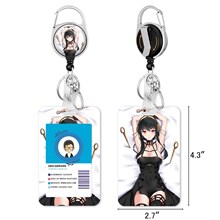 Anime Girl Yor Forger Badge Reel Holder Retractable Heavy Duty Nurse Medical Retractable Keychain ID Clip ID Holder Name Badge Clip
