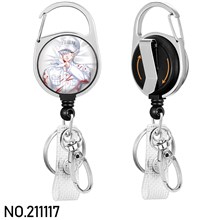 Anime White Blood Cell Badge Reel Clip Badge Reel Holder Retractable Heavy Duty with 360° Swivel Carabiner Clip