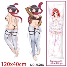 Anime Girl Mikasa Ackerman Dakimakura Hugging Body Pillow Case Cover