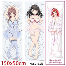 Anime Girl Hanasaka Yui Dakimakura Hugging Body Pillow Case Cover