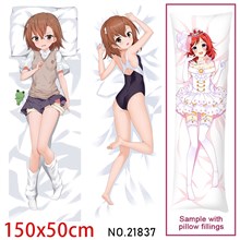 Anime Girl Misaka Mikoto Dakimakura Hugging Body Pillow Case Cover