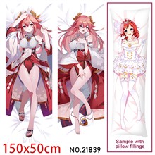 Anime Girl Yae Miko Dakimakura Hugging Body Pillow Case Cover