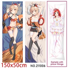 Anime Girl Naganohara Yoimiya Dakimakura Hugging Body Pillow Case Cover