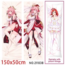 Anime Girl Yae Miko Dakimakura Hugging Body Pillow Case Cover