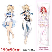 Anime Girl Naganohara Yoimiya Dakimakura Hugging Body Pillow Case Cover