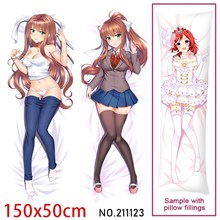 Anime Girl Monika Dakimakura Hugging Body Pillow Case Cover