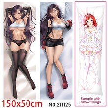 Anime Girl Tifa Lockhart Dakimakura Hugging Body Pillow Case Cover