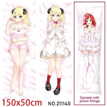 Anime Girl Tsunomaki Watame Dakimakura Hugging Body Pillow Case Cover