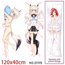 Anime Girl Shirakami Fubuki Dakimakura Hugging Body Pillow Case Cover