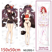 Anime Girl Hu Tao Dakimakura Hugging Body Pillow Case Cover