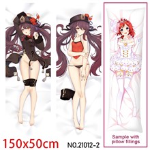 Anime Girl Hu Tao Dakimakura Hugging Body Pillow Case Cover