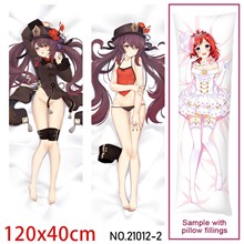 Anime Girl Hu Tao Dakimakura Hugging Body Pillow Case Cover