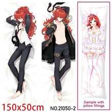 Anime Diluc Ragnvindr Dakimakura Hugging Body Pillow Case Cover
