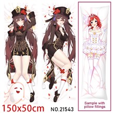 Anime Girl Hu Tao Dakimakura Hugging Body Pillow Case Cover