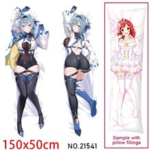 Anime Girl Eula Dakimakura Hugging Body Pillow Case Cover