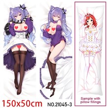 Anime Girl Keqing Dakimakura Hugging Body Pillow Case Cover