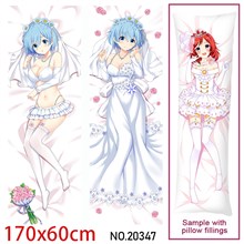 Japan Anime Girl Rem Dakimakura Hugging Body Pillow Case Cover