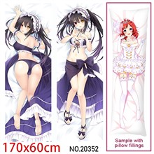 Japan Anime Girl Tokisaki Kurumi Dakimakura Hugging Body Pillow Case Cover