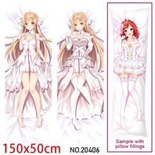 Japan Anime Girl Yuuki Asuna Dakimakura Hugging Body Pillow Case Cover