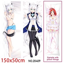 Japan Anime Girl Shirakami Fubuki Dakimakura Hugging Body Pillow Case Cover