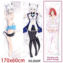 Japan Anime Girl Shirakami Fubuki Dakimakura Hugging Body Pillow Case Cover