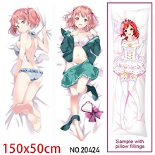 Japan Anime Girl Sasaki Chiho Dakimakura Hugging Body Pillow Case Cover