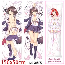 Japan Anime Girl Megumi Kato Dakimakura Hugging Body Pillow Case Cover