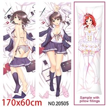 Japan Anime Girl Megumi Kato Dakimakura Hugging Body Pillow Case Cover