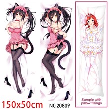 Japan Anime Girl Tokisaki Kurumi Dakimakura Hugging Body Pillow Case Cover