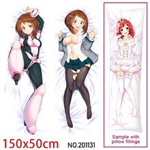 Japan Anime Girl OCHACO URARAKA Dakimakura Hugging Body Pillow Case Cover
