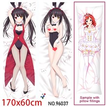 Japan Anime Girl Tokisaki Kurumi Dakimakura Hugging Body Pillow Case Cover