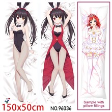 Japan Anime Girl Tokisaki Kurumi Dakimakura Hugging Body Pillow Case Cover