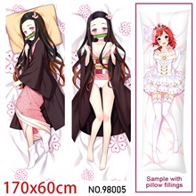 Japan Anime Girl Kamado Nezuko Dakimakura Hugging Body Pillow Case Cover