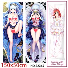 Anime Girl Kamisato Ayaka Dakimakura Hugging Body Pillow Case Cover