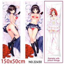 Anime Girl Megumi Kato Dakimakura Hugging Body Pillow Case Cover