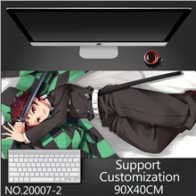 Anime Kamado Tanjirou Extended Gaming Mouse Pad Large Keyboard Mouse Mat Desk Pad
