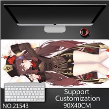Anime Girl Hu Tao Extended Gaming Mouse Pad Large Keyboard Mouse Mat Desk Pad